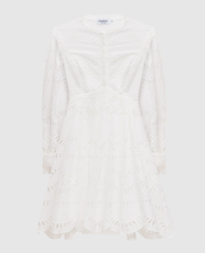 Charo Ruiz Белое платье-рубашка Franca с вышивкой бродери 243619