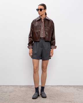 Brunello Cucinelli Серые шорты из шерсти M038PP9073