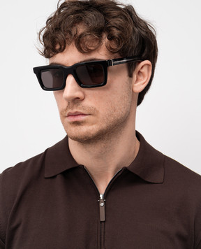 Alexander McQueen Чорні сонцезахисні окуляри з логотипом 821707J0749
