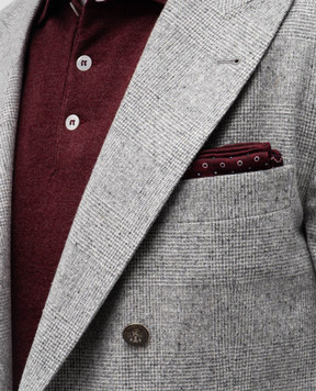 Brunello Cucinelli Бордова двостороння хустка-паше із шовку MI8760091
