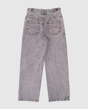 Brunello Cucinelli Детские серые джинсы с цепочкой мониль BH188P606A