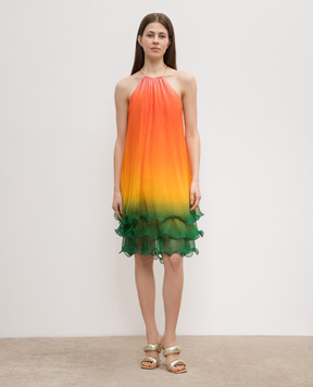 Casablanca Помаранчева сукня Rainbow Gradient із шовку WS24DR10701