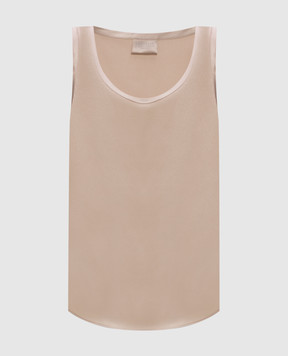 Brunello Cucinelli Бежевый топ из шелка M0C59E0600