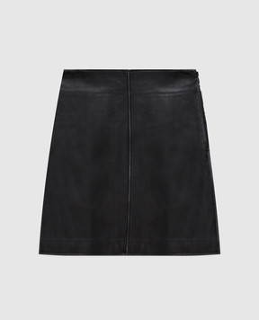 Max Mara Weekend Черная кожаная юбка ZELIA с эффектом потертости ZELIA