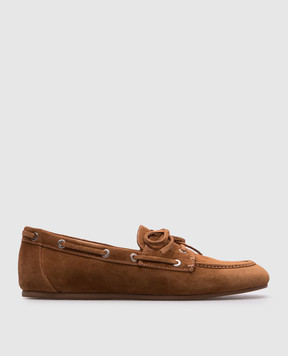 Stuart Weitzman Коричневі замшеві топсайдери Tinsley SK691