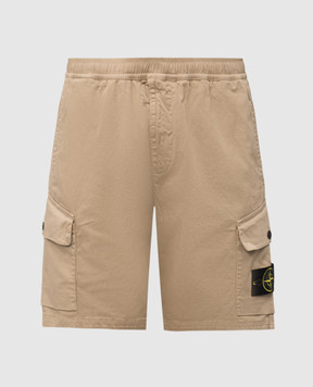 Stone Island Бежеві шорти-карго з логотипом K1S15L100L03S0012