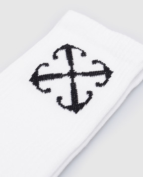 Off-White Білі шкарпетки з візерунком емблеми Arrow OWRA039C99KNI001