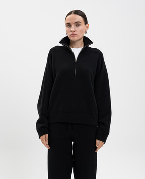 Loulou de Saison Черный свитер DRIES с молнией из кашемира DRIES