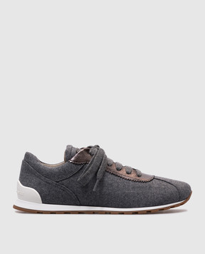 Brunello Cucinelli Сірі кросівки з логотипом MZ26G3031P