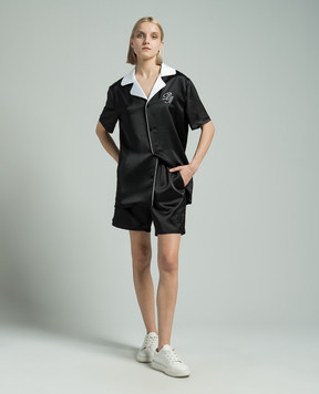 Balmain Черные шорты с вышивкой логотипа монограммы CH0PA095XI63