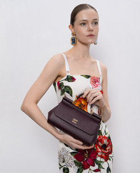 Dolce&Gabbana Фіолетова шкіряна сумка Sicily з логотипом BB7652B1001