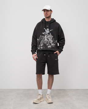 Off-White Черные худи Putti с принтом OMBB085S25FLE002