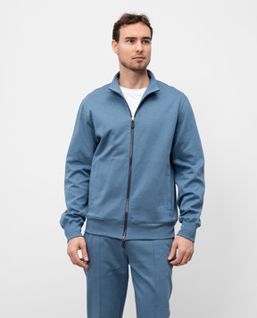 ISAIA Голубая спортивная куртка с логотипом логотип MF0019J0300