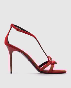 Balmain Червоні замшеві босоніжки Lips EN0UH127LCMK