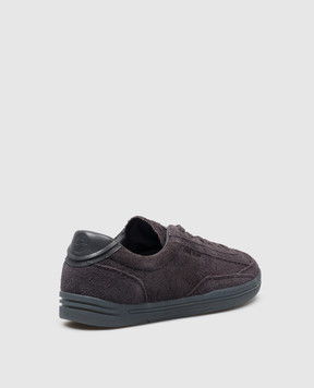 Stone Island Серые замшевые кеды с логотипом 80FWS0101