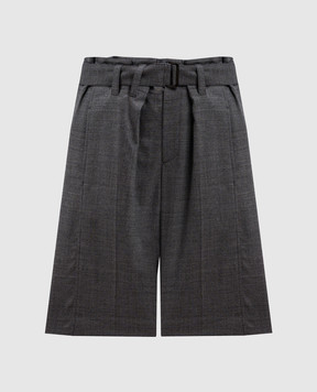 Brunello Cucinelli Серые бермуды из шерсти MP116P8691