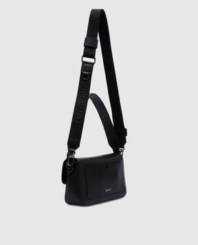 Off-White Черная кожаная сумка-мессенджер Binder OWNN181C99LEA001