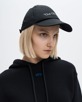Off-White Чорна кепка з вишивкою Out of office OWLB045F24FAB007