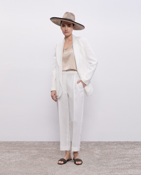 Brunello Cucinelli Білі штани з льоном MH126P8292