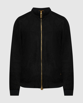 Stefano Ricci Черная кожаная куртка с металлическим логотипом MDJ41000405912
