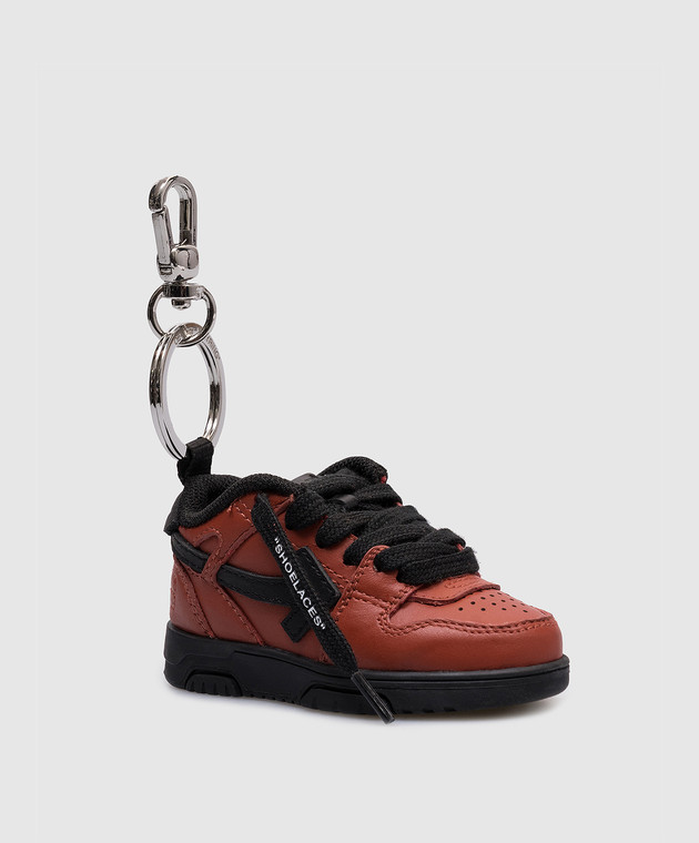 Off-White - Красный брелок-подвеска в виде брендового кроссовка