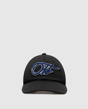 Off-White Чорна кепка з нашивкою логотипа Off OWLB045F24FAB008