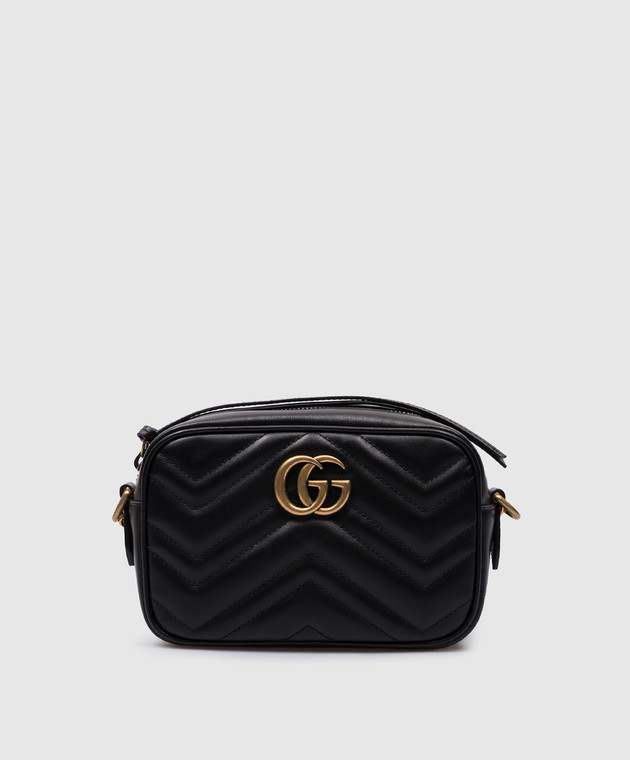 Gucci - Черная кожаная сумка кросс-боди с логотипом GG 448065DTD1T