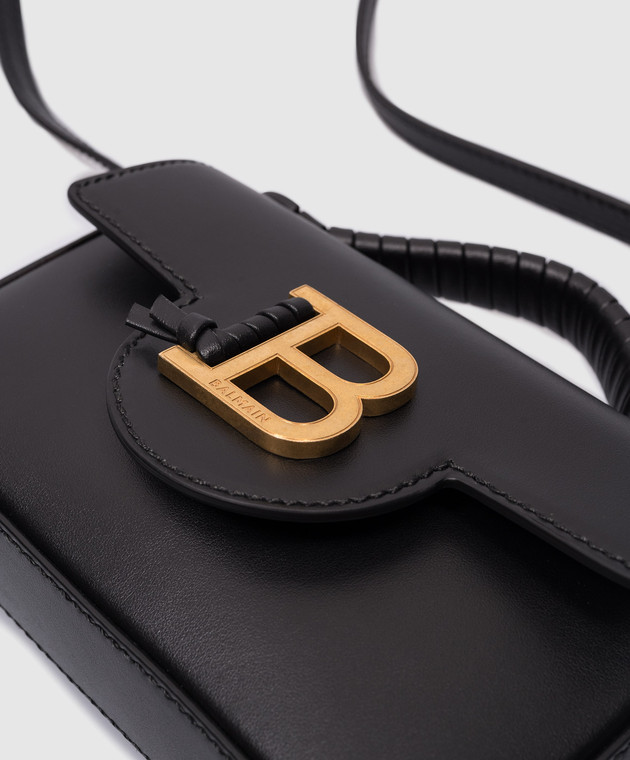 Balmain Черная кожаная сумка-мини B-Buzz DN1DG811LAVE изображение 4