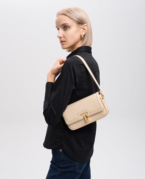 Tom Ford Бежевая кожаная сумка кросс-боди WALLIS EAST WEST L1832LCL442X