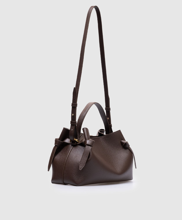 YUZEFI Коричневая кожаная сумка-трапеция GYOZA GYOZA изображение 3