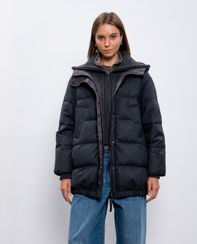 Brunello Cucinelli Серый пуховик из шерсти MT2267922