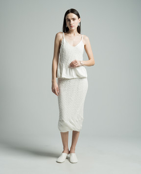 Jil Sander Белая ажурная юбка J02MA0194JTN332