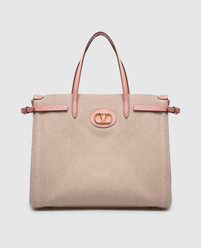 Valentino Рожева сумка-тоут з металевою емблемою VLogo Signature 6W2B0R19JSE