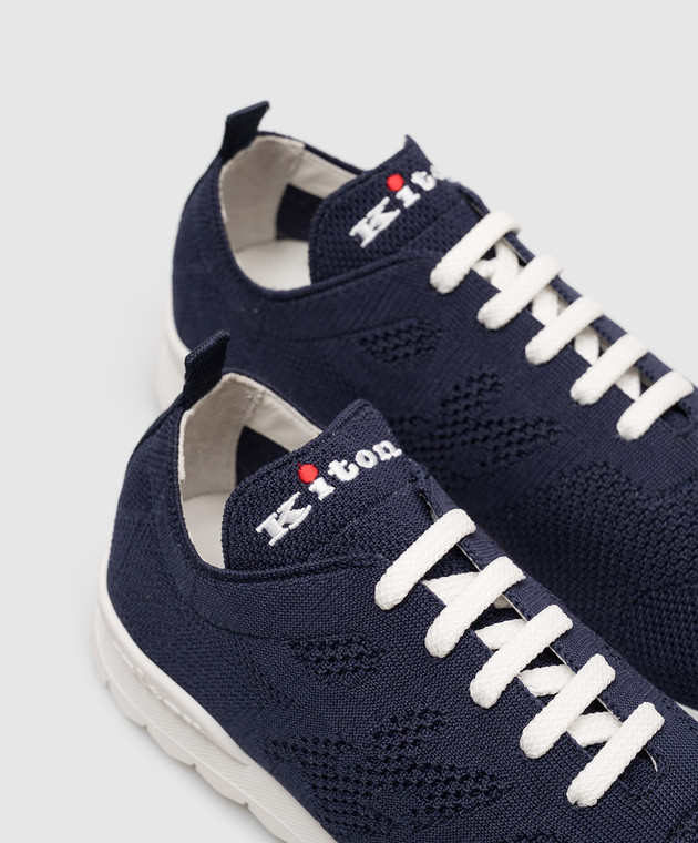 Kiton Синие кроссовки с логотипом USSA081N00819 изображение 5