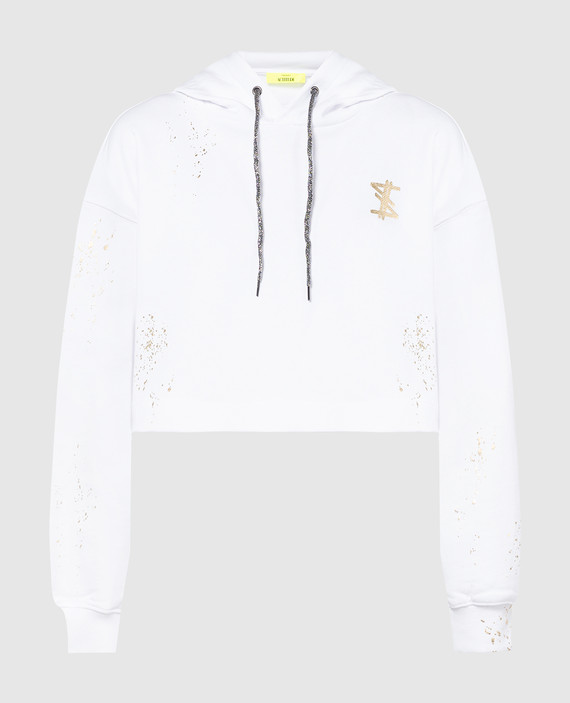 White hoodie with logo