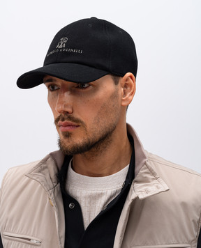 Brunello Cucinelli Черная кепка с вышивкой логотипа M277P9850