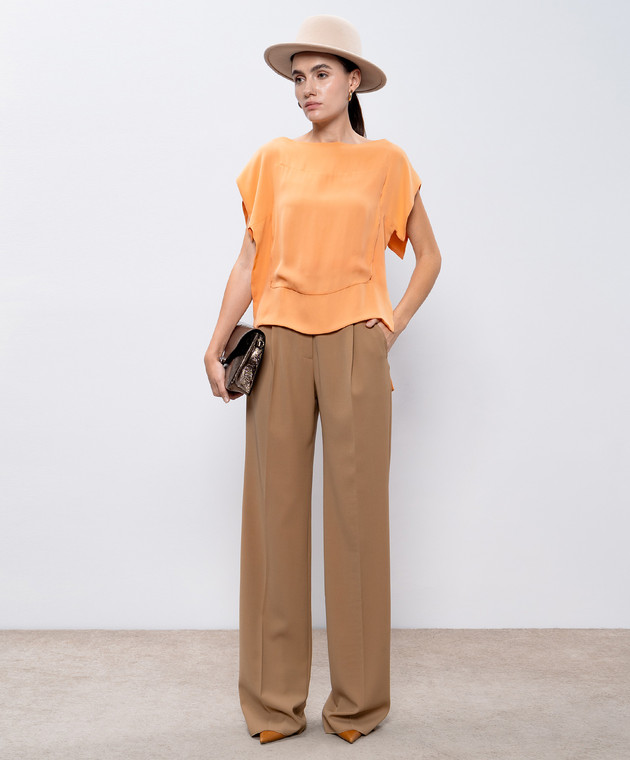 Antonio Berardi Оранжевый топ из шелка BPY304ABY402D изображение 2