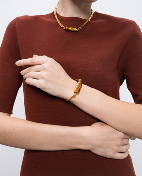 House of Fou Золотистий браслет Lake Cuff Amber FUFUCUFF