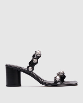 Alexander Wang Черные кожаные мюли Rexa с заклепками 30125S012
