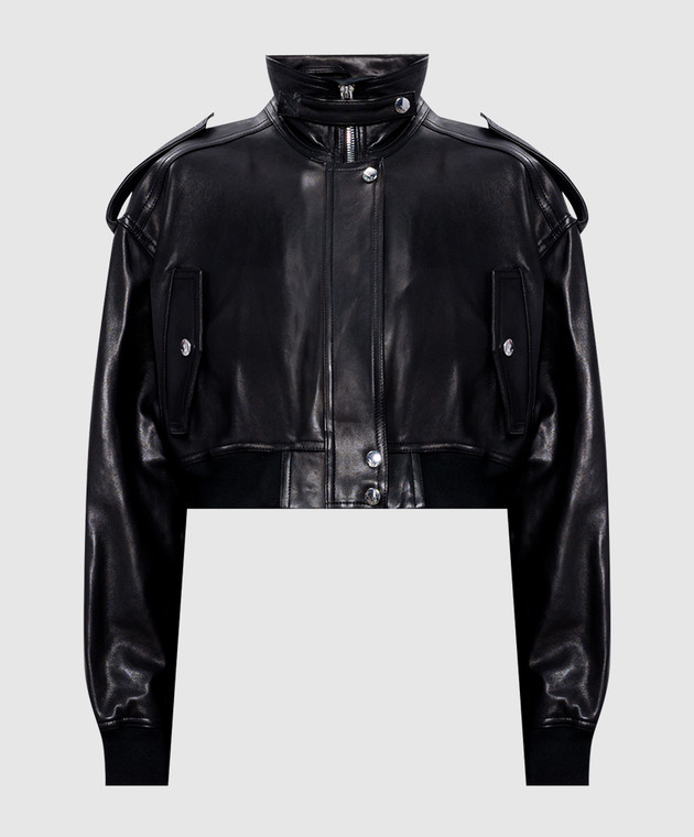 当時もの　jリーグ official leather jacket ブラック Jacob Lee - Черная укороченная кожаная куртка WLJ0321AW24GB купить