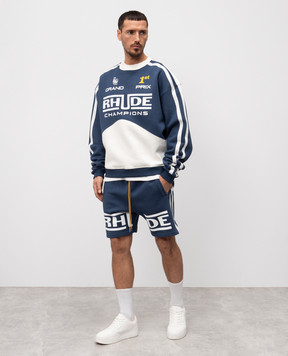 Rhude Синий свитшот Champions с принтом логотипа RHPS25ST06012