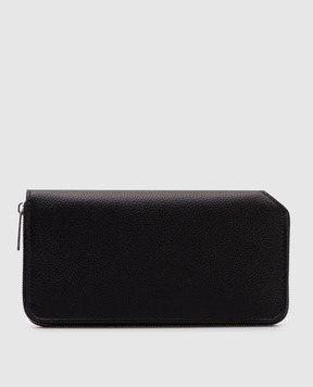 Bottega Veneta Черный кожаный кошелек Tre Zip Around 819387V4IK9