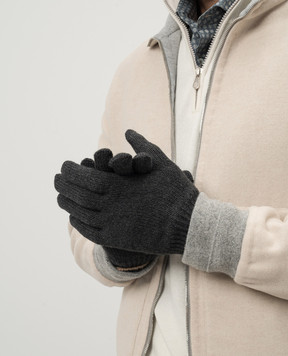 Brunello Cucinelli Серые перчатки из кашемира M2293118