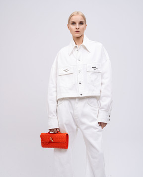 Bottega Veneta Помаранчевий шкіряний клатч Andiamo 741511VCPP3