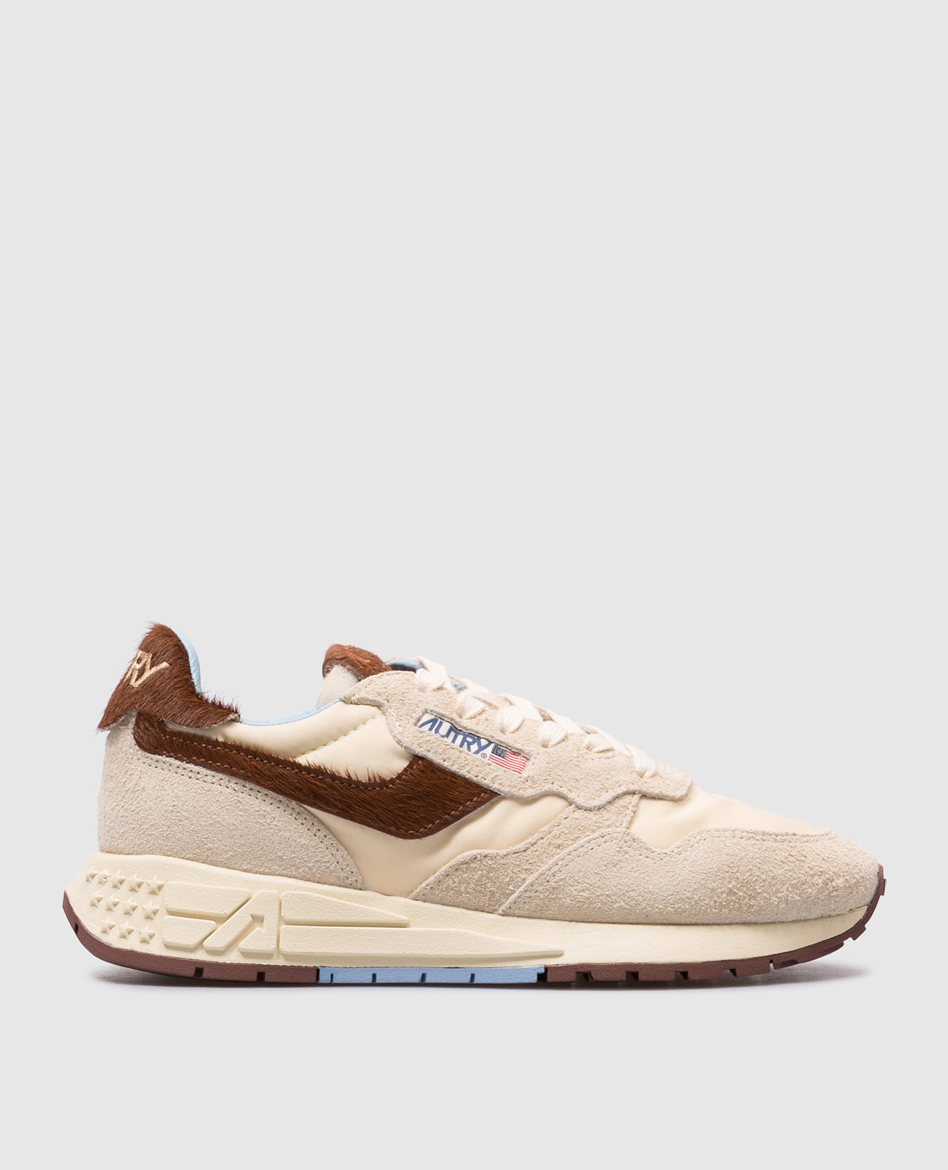 

Бежевые комбинированные кроссовки Reelwind с шерстью пони, Бежевый, Кроссовки