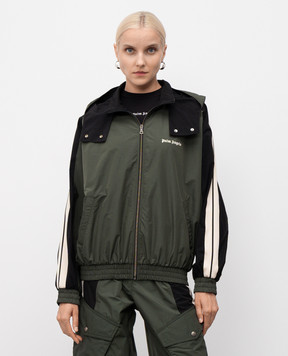 Palm Angels Зеленая ветровка с принтом логотипа PWEB016F25FAB001