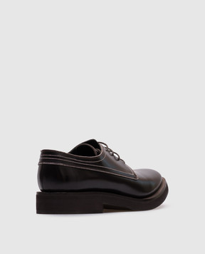 Brunello Cucinelli Коричневі шкіряні лофери з ланцюжком моніль MZDMTG302