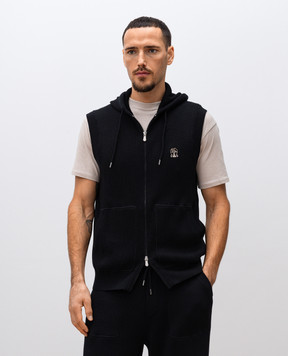 Brunello Cucinelli Чорний жилет з емблемою логотипа M29200417G