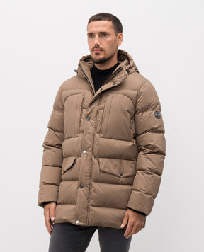 Stefano Ricci Коричневий пуховик з фактурним логотипом M6J5400090PL002Q