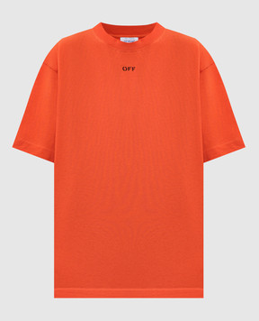 Off-White Помаранчева футболка з принтом логотипа OMAA120S25JER00F